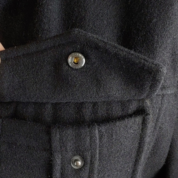 GUESS Mens M Black Wool Mix Thick Quilted Insulated Lining Zip Jacket - Picture 4 of 10